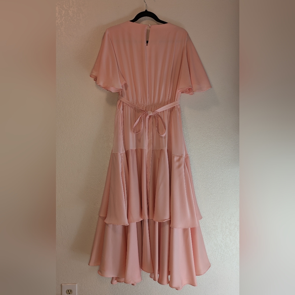 Sarah Luton Pink Ruffle Dress With Tie Belt - Picture 8 of 14